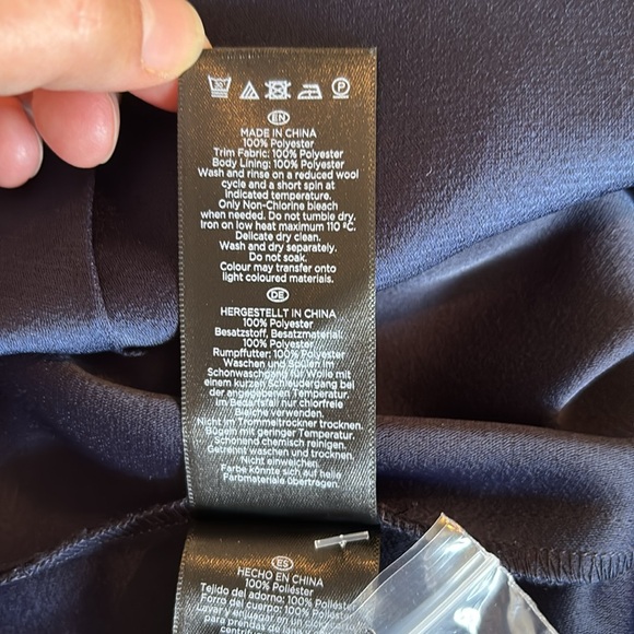 NWT Hobbs Vera long sleeve wide leg jumpsuit in navy blue with wrap tie - Picture 13 of 16